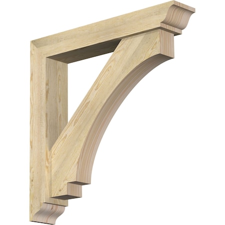 Imperial Traditional Rough Sawn Bracket W/ Offset Brace, Douglas Fir, 6W X 34D X 34H